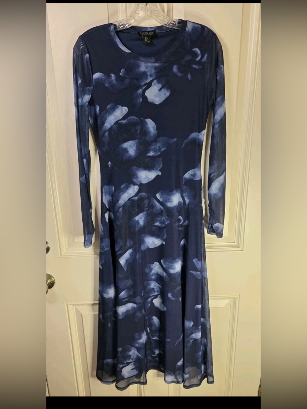 Rachel Zoe Navy Floral Long-Sleeve Maxi Dress